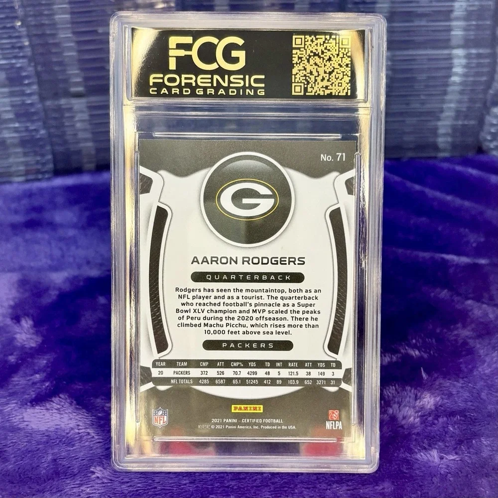 Aaron Rodgers 2021 Panini Certified Blue Mirror /75 FCG Mint 9 Green Bay Packers